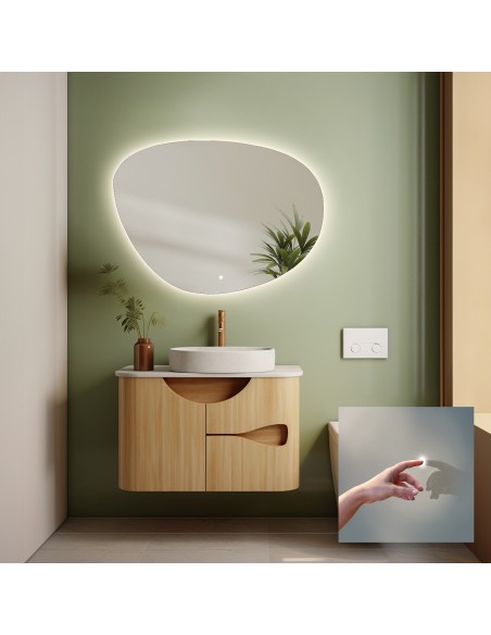 Kúpeľňové zrkadlo nepravidelného tvaru s vypínačom - AGAT LED PREMIUM