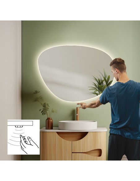 Kúpeľňové zrkadlo nepravidelného tvaru so senzorovým spínačom - AGAT LED PREMIUM