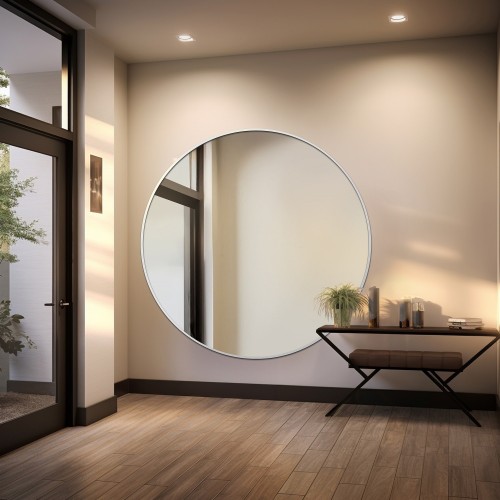 Okrúhle zrkadlo v bielom...