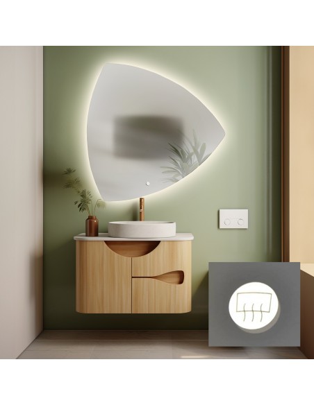 Kúpeľňové zrkadlo nepravidelného tvaru s antiparnou podložkou - KARO LED PREMIUM