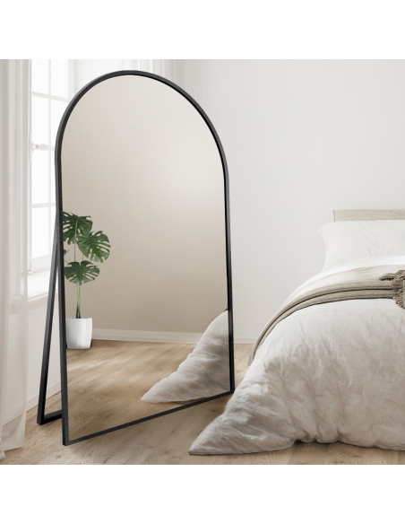 Poloválné stojace zrkadlo v ráme MDF SLIM - DOMI STOJACE