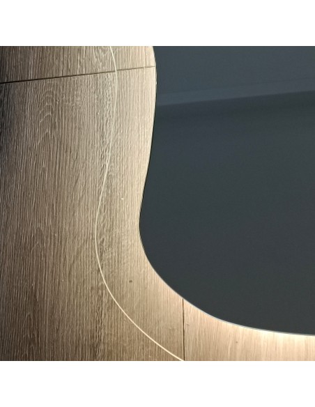 Zrkadlo s organickým tvarom na float skle s podsvietením - STONE GLASS LED