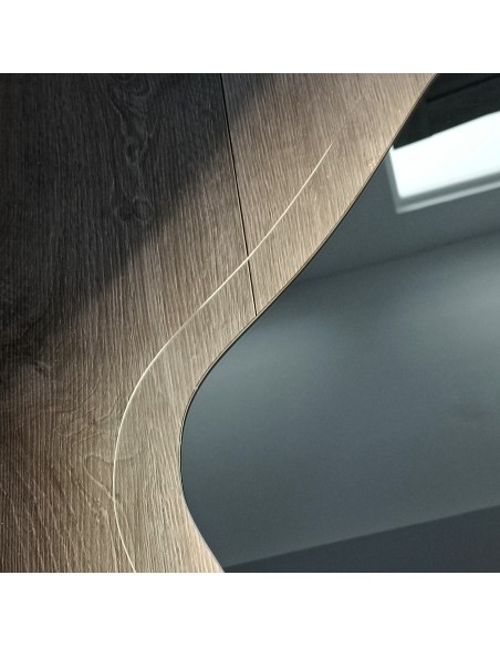 Zrkadlo s organickým tvarom na float skle s podsvietením - STONE GLASS LED