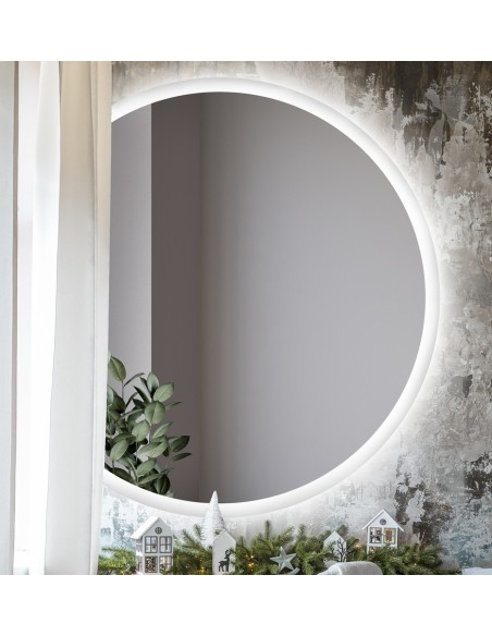 Kúpeľňové zrkadlo okrúhle so skoseným bokom s podsvietením - CAPELLA LED SKOSENÝ BOK