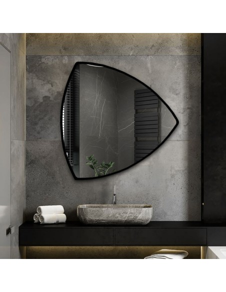 Trojuholníkové zrkadlo v ráme z MDF - KARO V RÁME