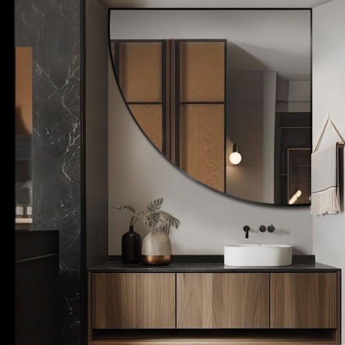 Zrkadlo štvrtkruhu v ráme z...