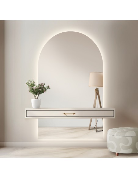 Polovičné oválne kúpeľňové zrkadlo z dvoch častí s osvetlením - FRANK LED