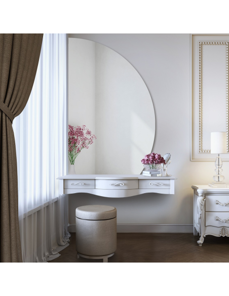 Polkruhové kúpeľňové zrkadlo so zrezaným spodkom – HELENA