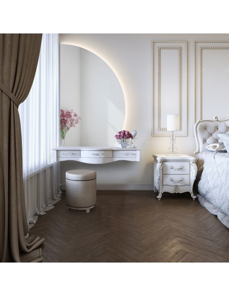 Polkruhové kúpeľňové zrkadlo so zrezaným spodkom s osvetlením - HELENA LED