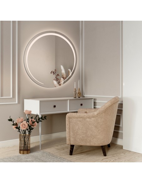 Okrúhle kúpeľňové zrkadlo s podsvietením - NELA LED