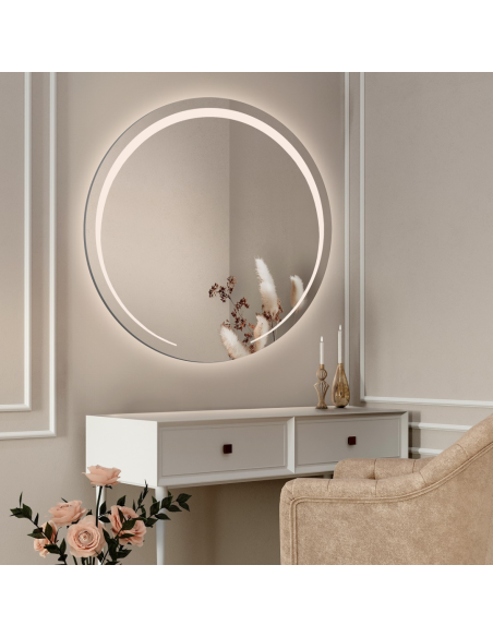 Okrúhle kúpeľňové zrkadlo s podsvietením - NELA LED