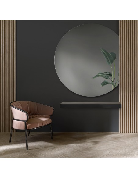 Kúpeľňové zrkadlo okrúhle so skoseným bokom - KRUH SKOSENÝ BOK