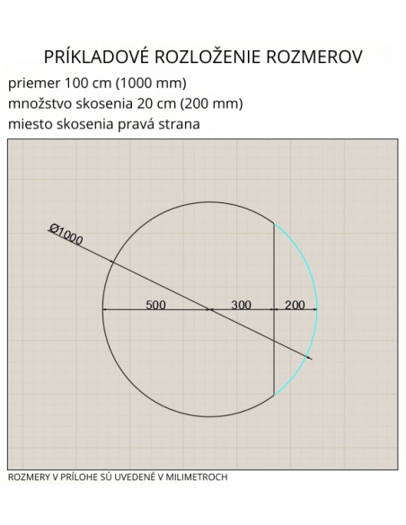 Okrúhle bočné zrkadlo s osvetlením - LED KRUH SKOSENÝ BOK
