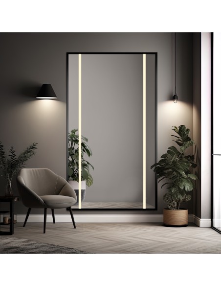 Zrkadlo v čiernom ráme s podsvietením - 1503 LED II - farba rámu na výber