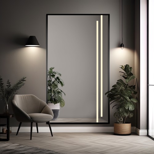 Zrkadlo v čiernom ráme s...