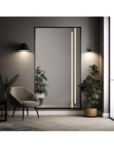 Zrkadlo v čiernom ráme s podsvietením - 1503 LED III - farba rámu na výber