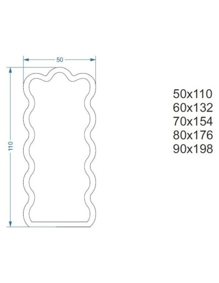 Nepravidelné zrkadlo s MDF rámom - BLOBS WAVE