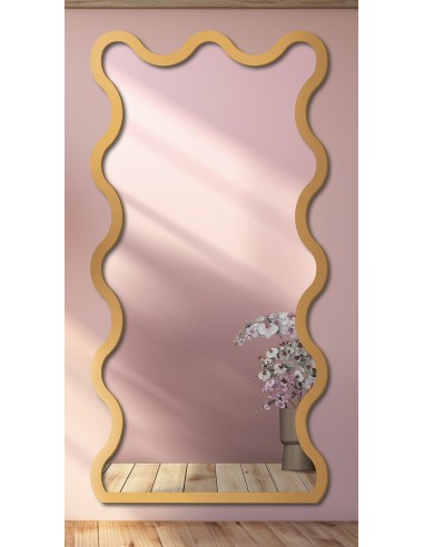 Nepravidelné zrkadlo s MDF rámom -...