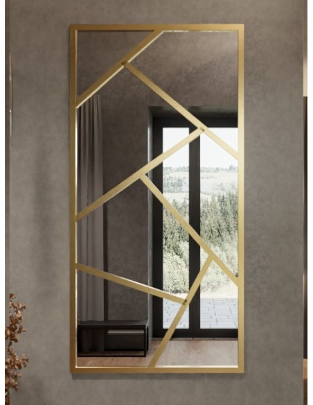 Zrkadlo s asymetrickými priečkami z MDF – WERO – farba rámu na výber