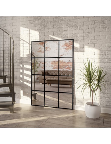 Loftové zrkadlo s priečkami – 12 OKIEN – farba rámu na výber