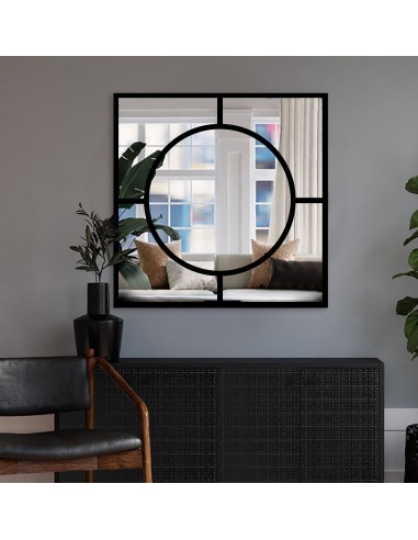 Štvorcové zrkadlo s loftovým kruhom z...
