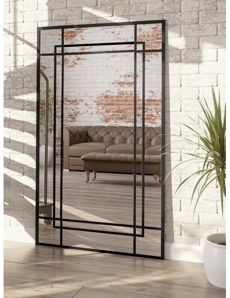 Loftové zrkadlo s priečkami – GABRIELA BIS – farba rámu na výber