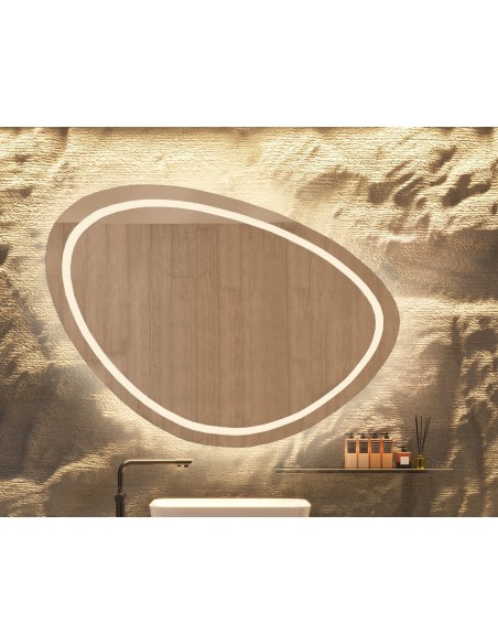 Kúpeľňové zrkadlo s nepravidelným tvarom - OBSYDIAN LED II