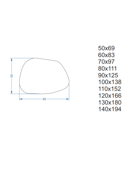 Organicky tvarované zrkadlo v MDF ráme - BAZALT V RÁME