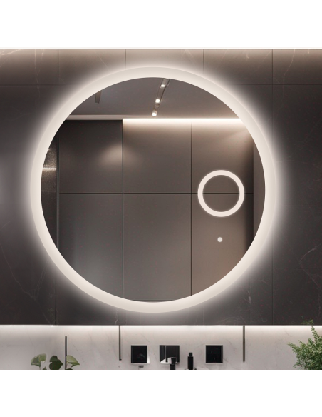 Kúpeľňové okrúhle zrkadlo s led zoom zrkadlom - CAPELLA LED PREMIUM