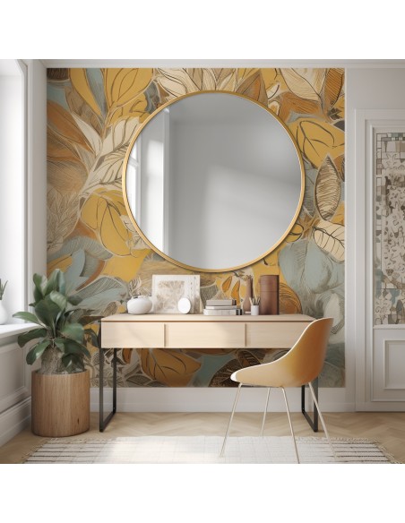 Okrúhle zrkadlo v zlatom ráme MDF SLIM - OTYLIA - farba rámu podľa vášho výberu