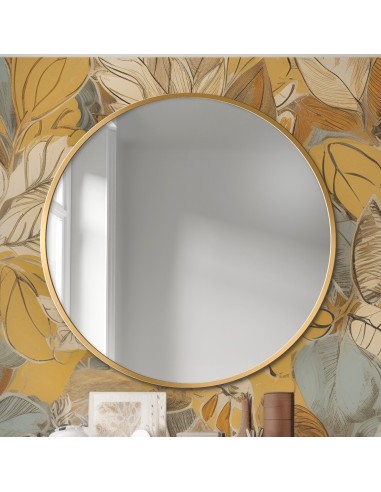 Okrúhle zrkadlo v zlatom ráme MDF...
