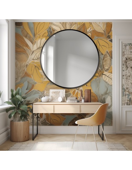 Okrúhle zrkadlo v čiernom MDF SLIM ráme - OTYLIA - farba rámu podľa vášho výberu