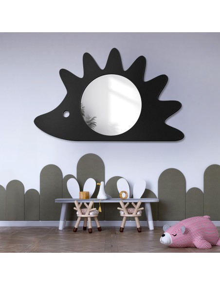 Dekoratívne nástenné zrkadlo pre deti v ráme z MDF - JEŽKO