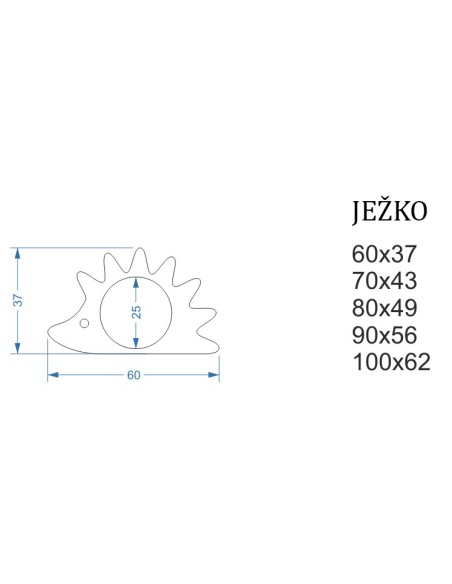 Dekoratívne nástenné zrkadlo pre deti v ráme z MDF - JEŽKO