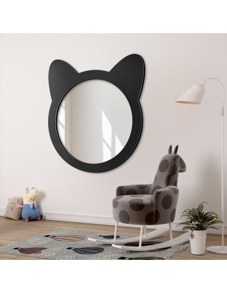 Dekoratívne nástenné zrkadlo pre deti v ráme z MDF - MAČIATKO