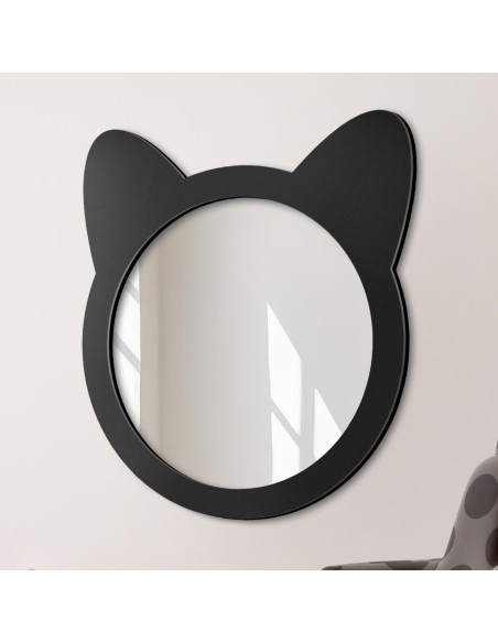 Dekoratívne nástenné zrkadlo pre deti v ráme z MDF - MAČIATKO