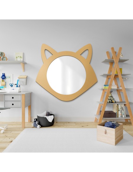 Dekoratívne nástenné zrkadlo pre deti v ráme z MDF - LÍŠKA