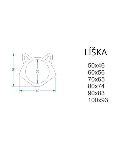 Dekoratívne nástenné zrkadlo pre deti v ráme z MDF - LÍŠKA