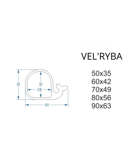 Dekoratívne nástenné zrkadlo pre deti v ráme z MDF - VEL'RYBA