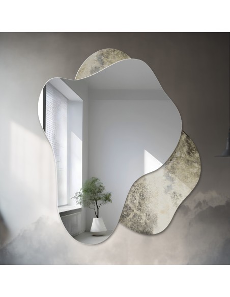 Nepravidelné zrkadlo na zostarutom striebornom zrkadle – SPINEL
