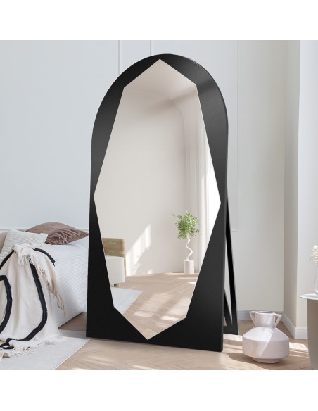 Organické stojace zrkadlo v poloválnom ráme z MDF - RIOLIT STOJACE