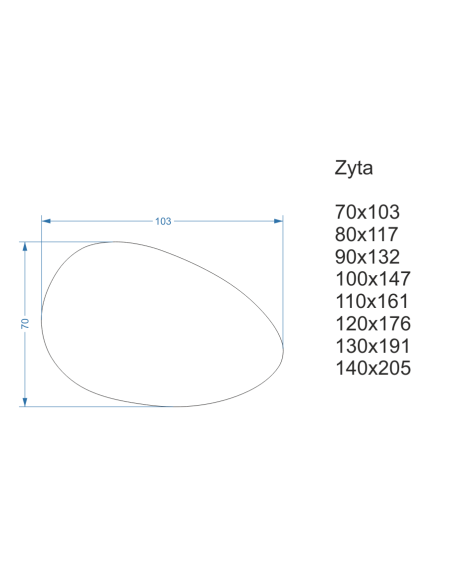 Leštené organické zrkadlo s osvetlením - ZYTA LED