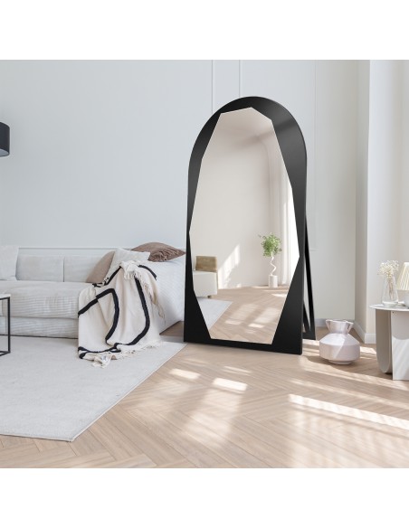 Organické stojace zrkadlo v poloválnom ráme z MDF - PIRYT STOJACE