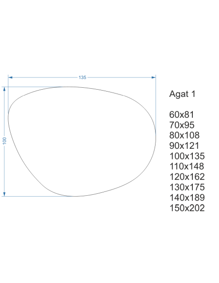 Kúpeľňové zrkadlo nepravidelného tvaru so senzorovým spínačom - AGAT LED PREMIUM