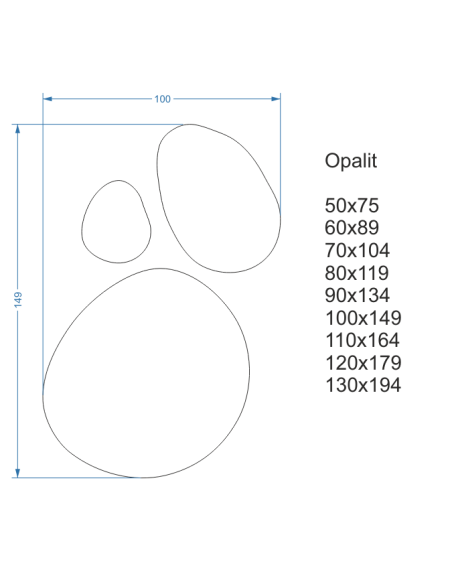 Súprava troch dekoratívnych zrkadiel s organickým tvarom - OPALIT