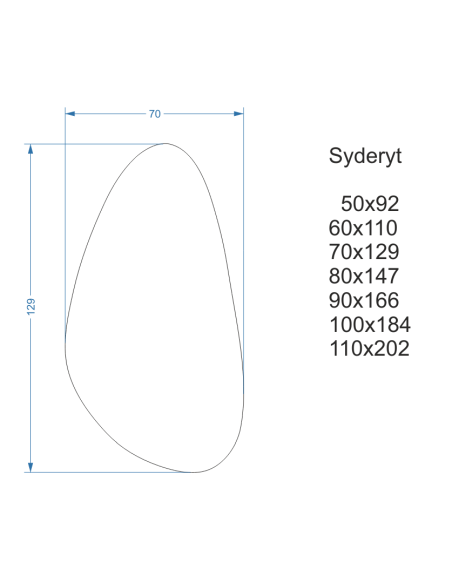 Zrkadlo s nepravidelným tvarom v ráme so svetlom - SYDERYT V RÁME LED