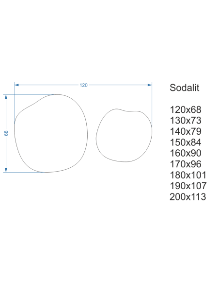 Súprava organických zrkadiel v ráme - SODALIT V RÁME