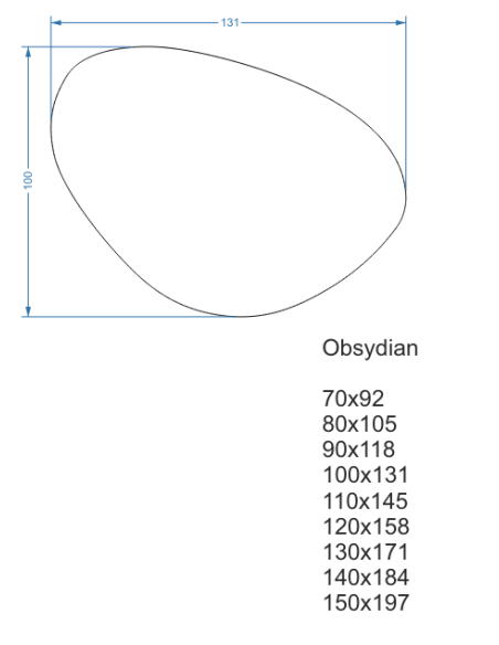 Kúpeľňové zrkadlo s nepravidelným tvarom - OBSYDIAN