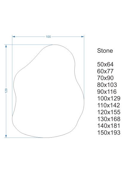 Kúpeľňové zrkadlo s nepravidelným tvarom - STONE LED II
