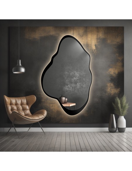 Zrkadlo nepravidelného tvaru s MDF rámom a podsvietením - POCO V LED RÁME